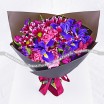 Галактика - букет с фиолетовыми тюльпанами и хризантемой 2